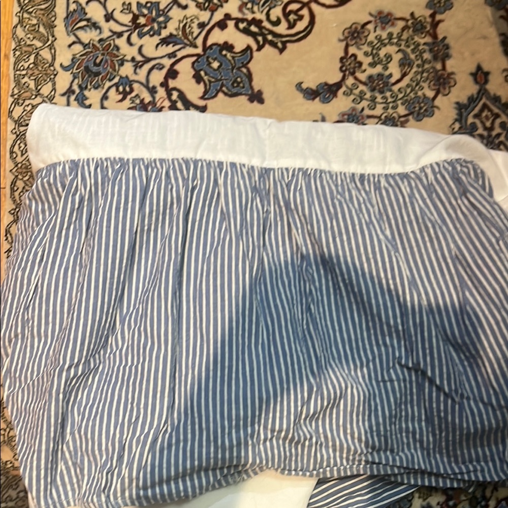 Ralph Lauren Blue and White Stripe Bed Skirt- twin size